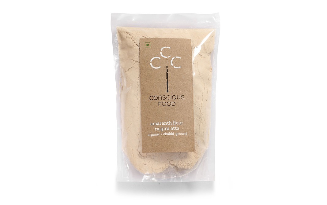 Conscious Food Amaranth Flour Rajgira Atta Organic+Chakki-Ground   Pack  500 grams